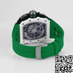 KV Factory Replica Richard Mille RM11 White Ceramic Green Rubber Strap