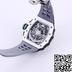 KV Factory Fake Richard Mille RM11 White Ceramic Rubber Strap