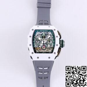 KV Factory Fake Richard Mille RM11 White Ceramic Rubber Strap