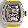 EUR Factory Replica Richard Mille RM052 Diamond Skull Yellow Rubber Strap