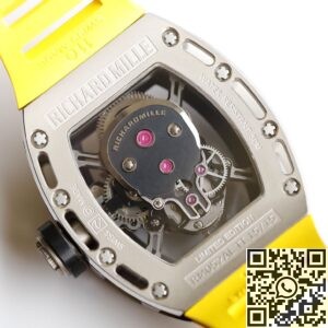 EUR Factory Replica Richard Mille RM052 Diamond Skull Yellow Rubber Strap