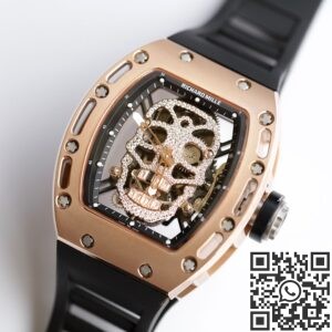 EUR Factory Fake Richard Mille RM052 Rose Gold Case With Diamond Dial Watches