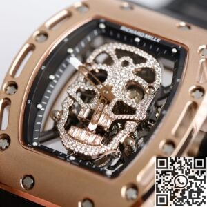 EUR Factory Fake Richard Mille RM052 Rose Gold Case With Diamond Dial Watches