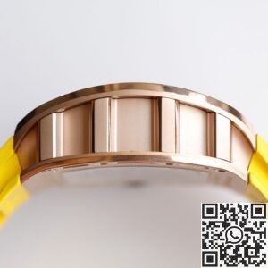 EUR Factory Fake Richard Mille RM052 Rose Gold Case Yellow Rubber Strap