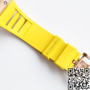 EUR Factory Fake Richard Mille RM052 Rose Gold Case Yellow Rubber Strap
