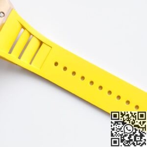 EUR Factory Fake Richard Mille RM052 Rose Gold Case Yellow Rubber Strap