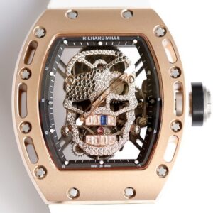 EUR Factory Replica Richard Mille RM052 Rose Gold Case White Rubber Strap