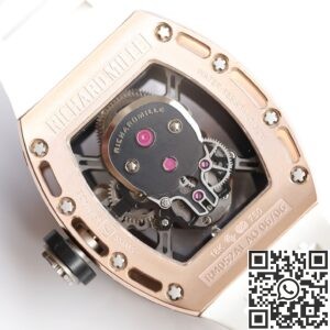 EUR Factory Replica Richard Mille RM052 Rose Gold Case White Rubber Strap