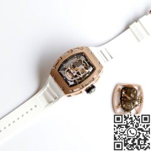 EUR Factory Replica Richard Mille RM052 Rose Gold Case White Rubber Strap