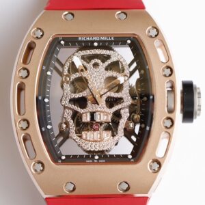 EUR Factory Replica Richard Mille RM052 Rose Gold Case Red Rubber Strap