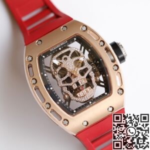 EUR Factory Replica Richard Mille RM052 Rose Gold Case Red Rubber Strap