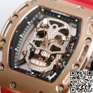 EUR Factory Replica Richard Mille RM052 Rose Gold Case Red Rubber Strap
