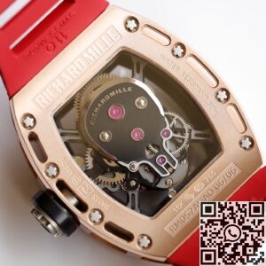 EUR Factory Replica Richard Mille RM052 Rose Gold Case Red Rubber Strap