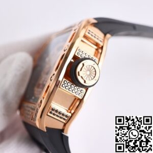 CH Fake Richard Mille RM52 Rose Gold Black Diamond Case