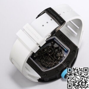 BBR Factory Fake Richard Mille RM055 Blue Dial White Rubber Strap Watch