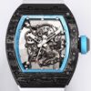BBR Factory Fake Richard Mille RM055 Blue Dial White Rubber Strap Watch
