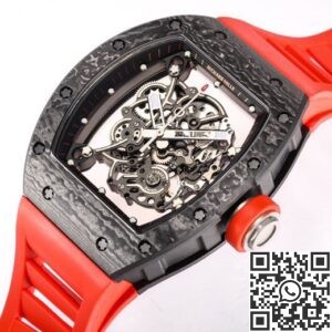 BBR Factory Fake Richard Mille RM055 Red Rubber Strap