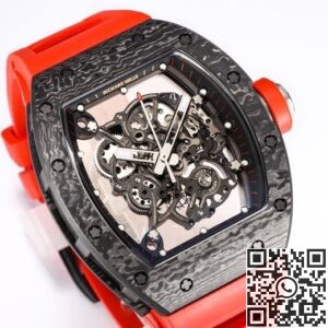 BBR Factory Fake Richard Mille RM055 Red Rubber Strap