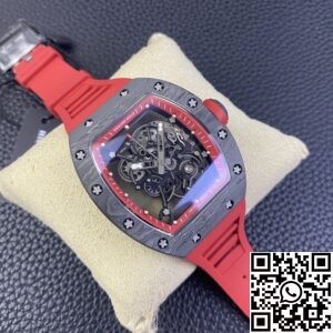 KU Factory Replica Richard Mille RM055 Red Rubber Strap