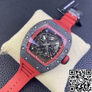 KU Factory Replica Richard Mille RM055 Red Rubber Strap