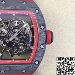 KU Factory Replica Richard Mille RM055 Red Rubber Strap