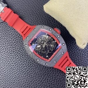 KU Factory Replica Richard Mille RM055 Red Rubber Strap
