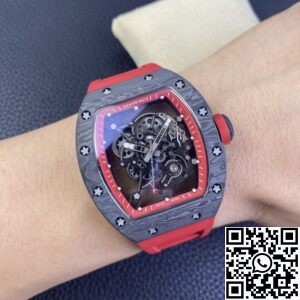 KU Factory Replica Richard Mille RM055 Red Rubber Strap