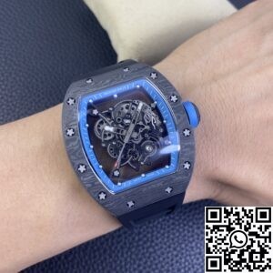 KU Factory Fake Richard Mille RM055 Blue Dial Watches
