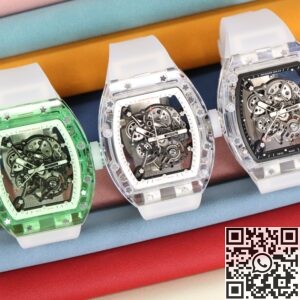 CH Custom Crystal Richard Mille RM055 White Dial