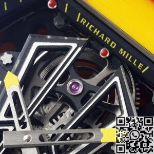 RM Factory Fake Richard Mille RM27-03 Tourbillon Yellow Rubber Strap Watch