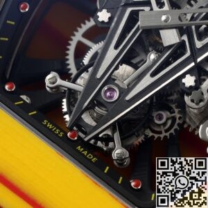 RM Factory Fake Richard Mille RM27-03 Tourbillon Yellow Rubber Strap Watch