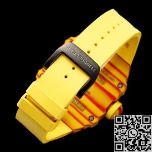 RM Factory Fake Richard Mille RM27-03 Tourbillon Yellow Rubber Strap Watch