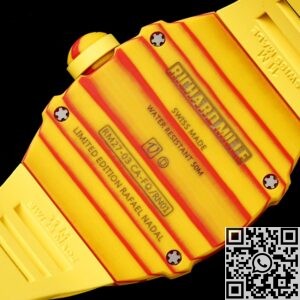 RM Factory Fake Richard Mille RM27-03 Tourbillon Yellow Rubber Strap Watch