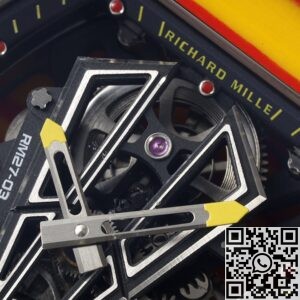 RM Factory Fake Richard Mille RM27-03 Tourbillon Black Rubber Strap Watches