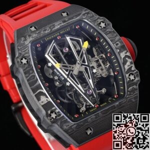 RM Factory Fake Richard Mille RM27-03 Tourbillon Black Rubber Strap