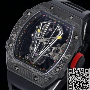 RM Factory Fake Richard Mille RM27-03 Tourbillon Black Carbon Fiber