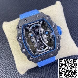 RM Factory Fake Richard Mille RM53-01 Tourbillon Blue Nylon Strap Watches