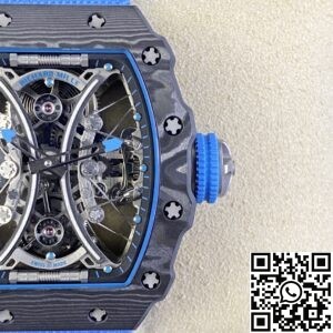 RM Factory Fake Richard Mille RM53-01 Tourbillon Blue Nylon Strap Watches