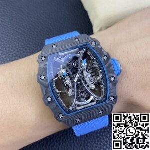 RM Factory Fake Richard Mille RM53-01 Tourbillon Blue Nylon Strap Watches