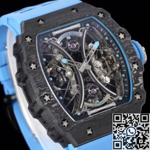 RM Factory Replica Richard Mille RM53-01 Tourbillon Blue Rubber Strap