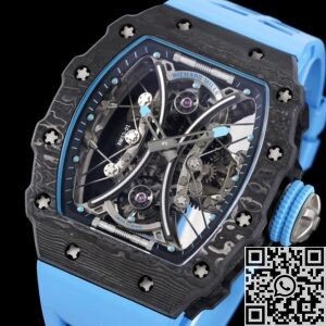RM Factory Replica Richard Mille RM53-01 Tourbillon Blue Rubber Strap