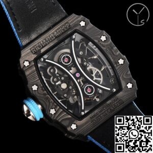 YS Factory Fake Richard Mille RM53-01 Tourbillon Blue Nylon Strap Watches
