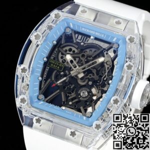 RM Factory Replica Richard Mille RM35-01 Blue Dial White Rubber Strap