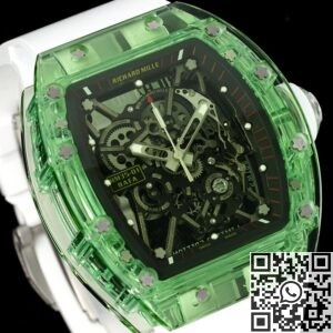 RM Factory Replica Richard Mille RM35-01 Green Crystal White Strap
