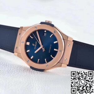WWF Factory Replica Hublot Classic Fusion 511.OX.7180.LR 18K Gold Blue Dial