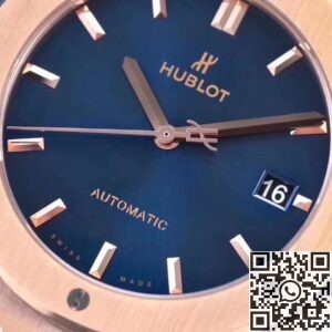 WWF Factory Replica Hublot Classic Fusion 511.OX.7180.LR 18K Gold Blue Dial