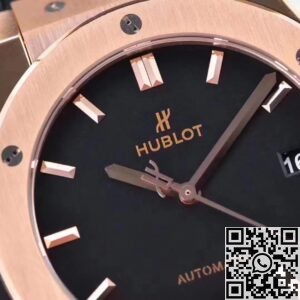WWF Factory Fake Hublot Classic Fusion 511.OX.7180.LR 18K Gold Black Dial