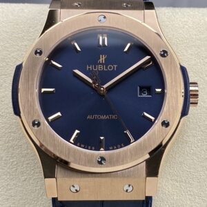 HB Factory Fake Hublot Classic Fusion 511.OX.7180.LR 18K Gold Blue Dial Watch