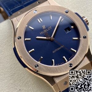 HB Factory Fake Hublot Classic Fusion 511.OX.7180.LR 18K Gold Blue Dial Watch
