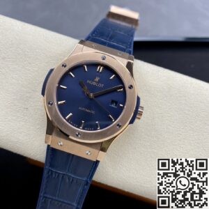 HB Factory Fake Hublot Classic Fusion 511.OX.7180.LR 18K Gold Blue Dial Watch